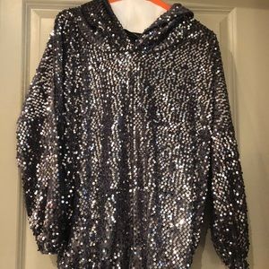 Sequined hoodie shirt